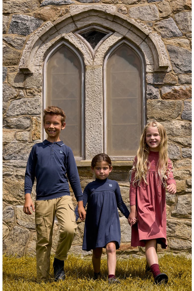 Embroidered Clover Collection - Boys Polo, Alternate, color, Navy Blue