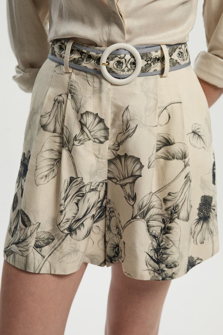 Placed Print Belted Short, Main, color, Mono