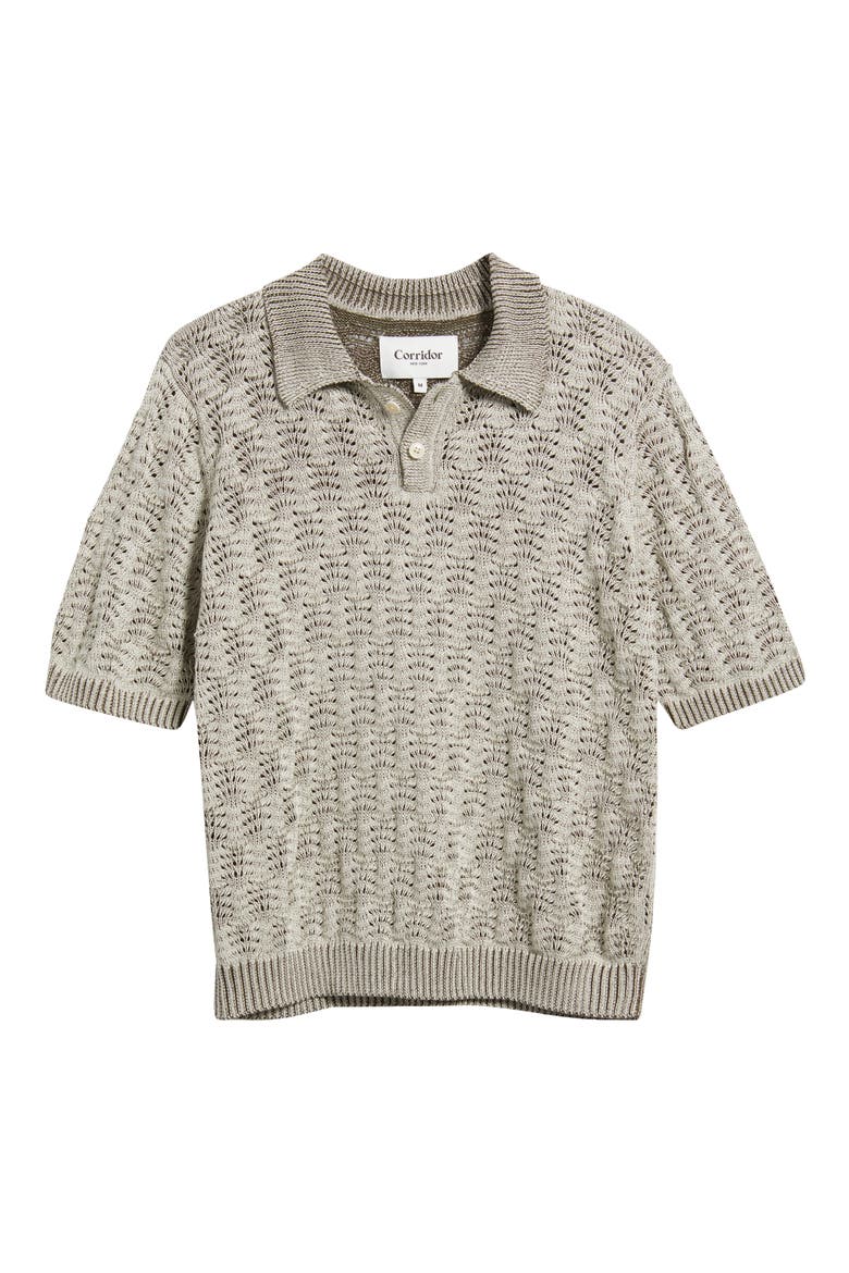 Cable Lace Stitch Pima Cotton Polo, Main, color, NATURAL