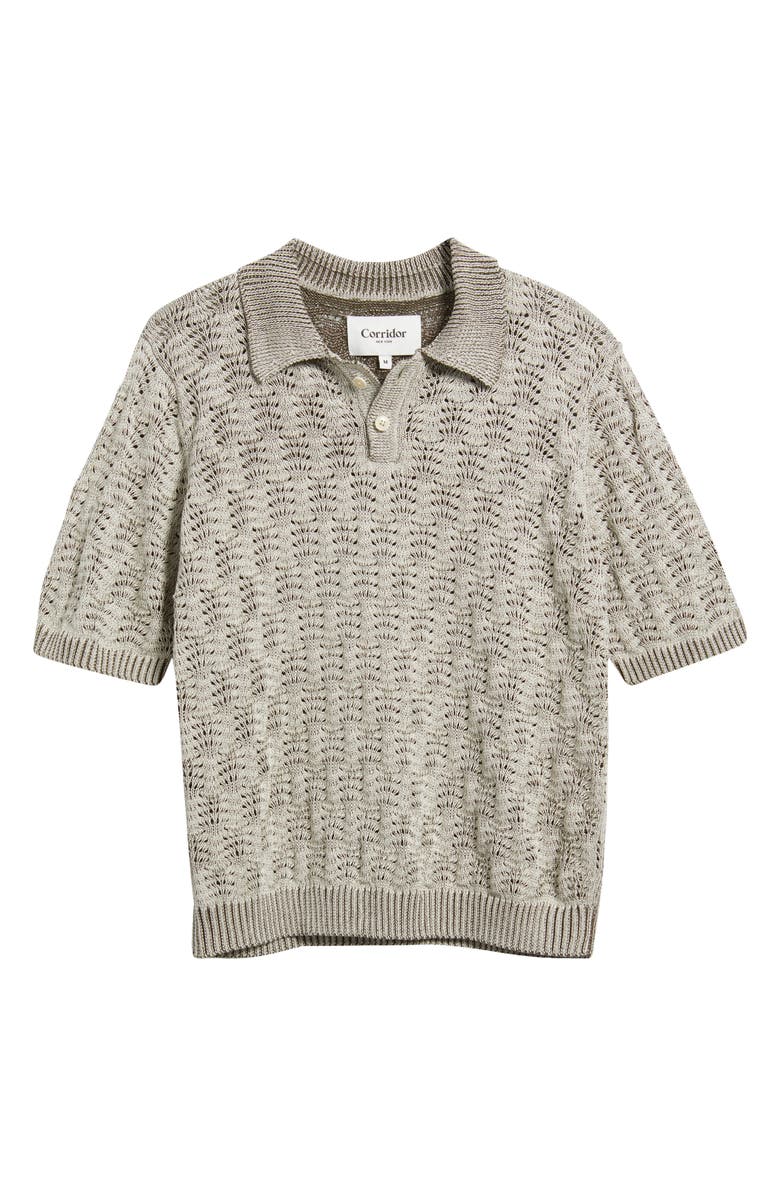 Corridor Cable Lace Stitch Pima Cotton Polo, Main, color, Natural