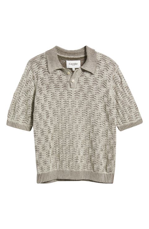 Cable Lace Stitch Pima Cotton Polo