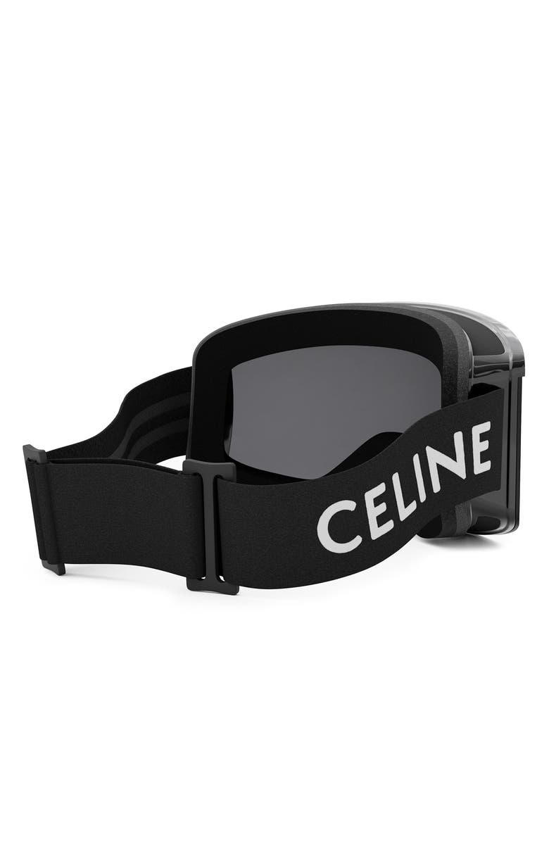 CELINE Ski Mask with Mirrored Lens, Alternate, color, Shiny Black / Smoke Mirror