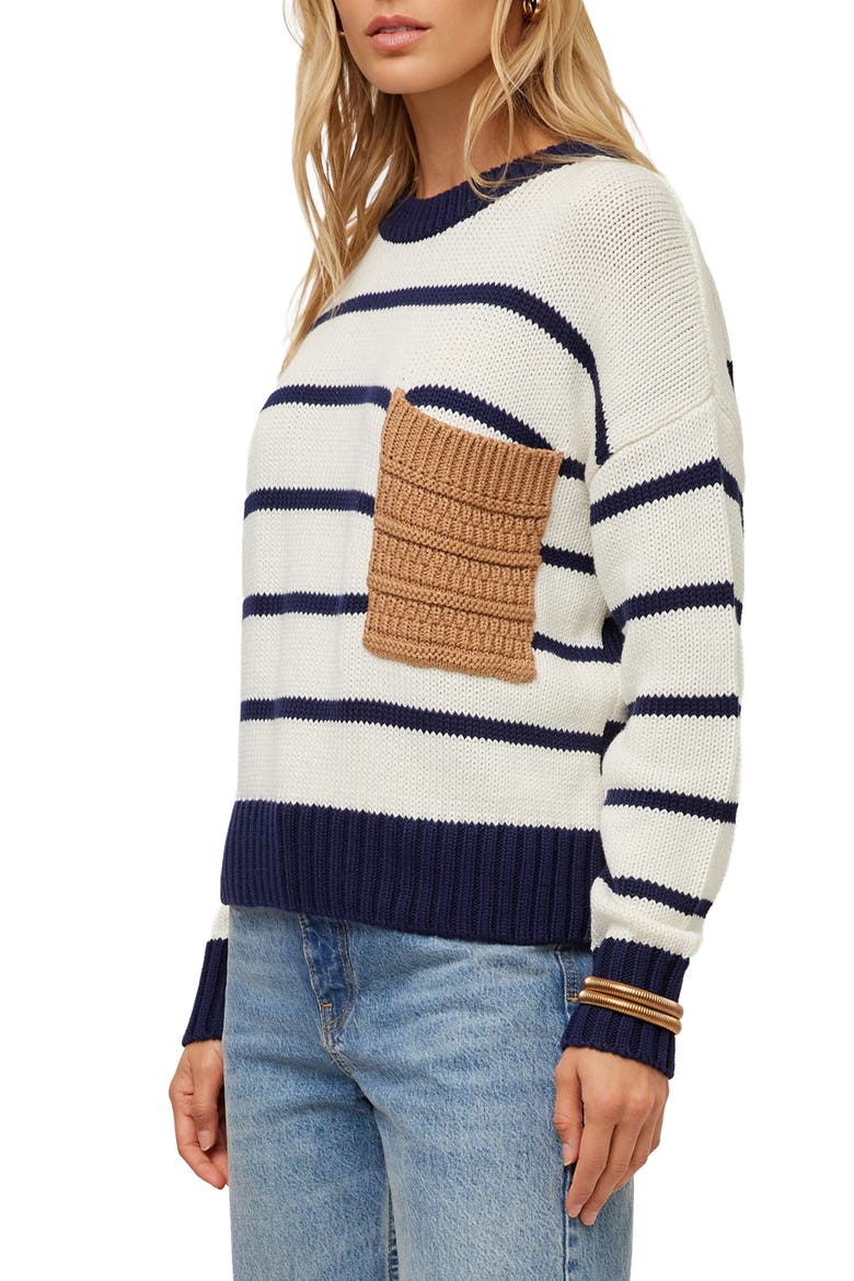 Lucia Crewneck Striped Sweater, Alternate, color, MULTI