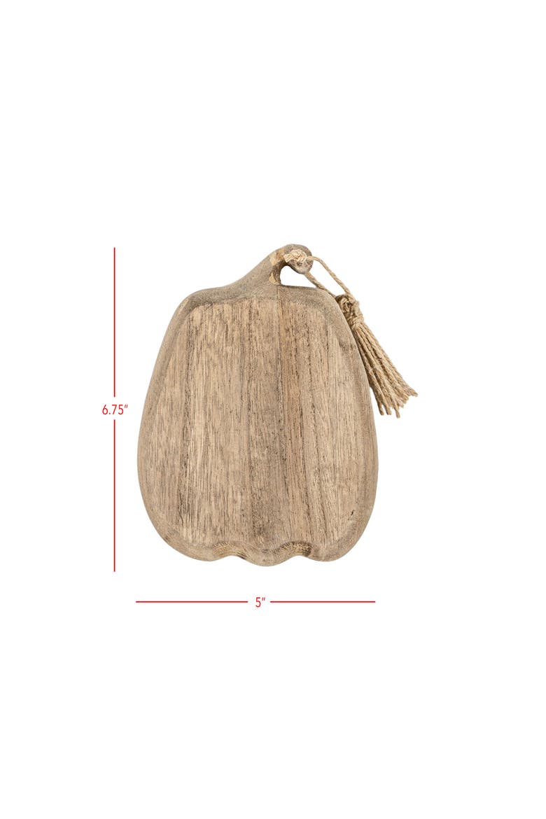 Pumpkin Trinket Dish Brown Wood & Jute, Alternate, color, Brown