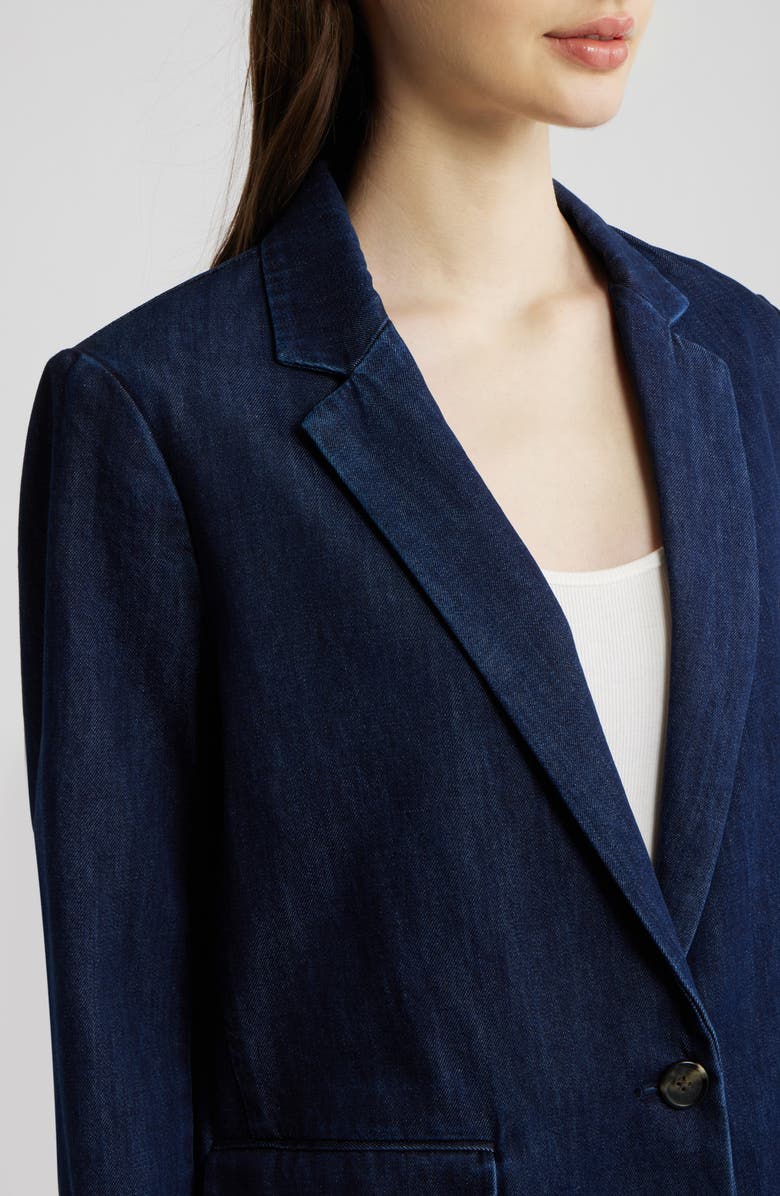rag & bone Jennie One-Button Denim Blazer, Alternate, color, Indigo