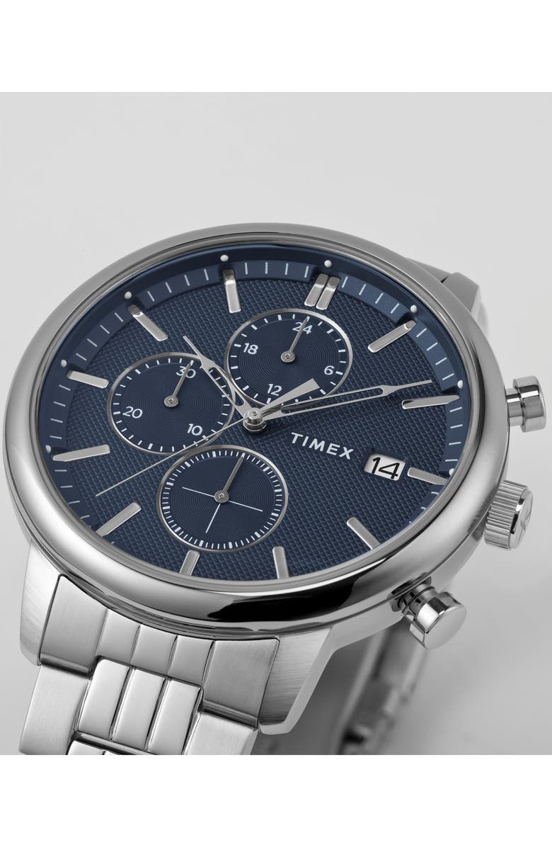 Timex<sup>®</sup> Chicago Chronograph Bracelet Watch, 45mm, Alternate, color, Stainless Steel