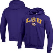 Champion Men's Champion  Purple LSU Tigers Arch Over Logo Pullover Hoodie