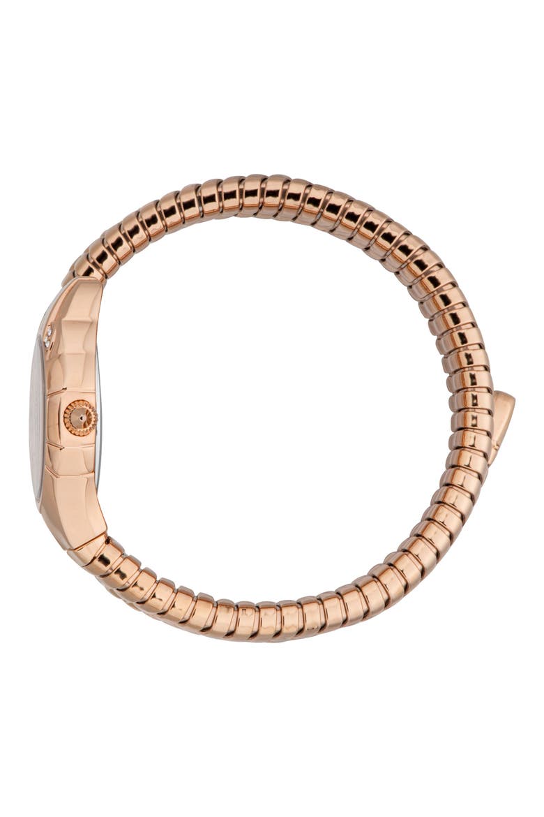 Snake Amanta Wraparound Rose Gold Tone Bracelet Watch, 22.5mm x 32.5mm, Alternate, color, SILVER/ ROSE GOLD