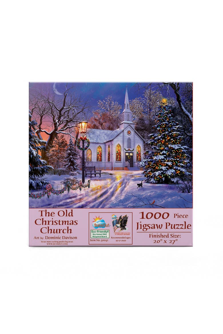 The Old Christmas Church 1000 piece Jigsaw Puzzle for Adults, Alternate, color, Multicolor