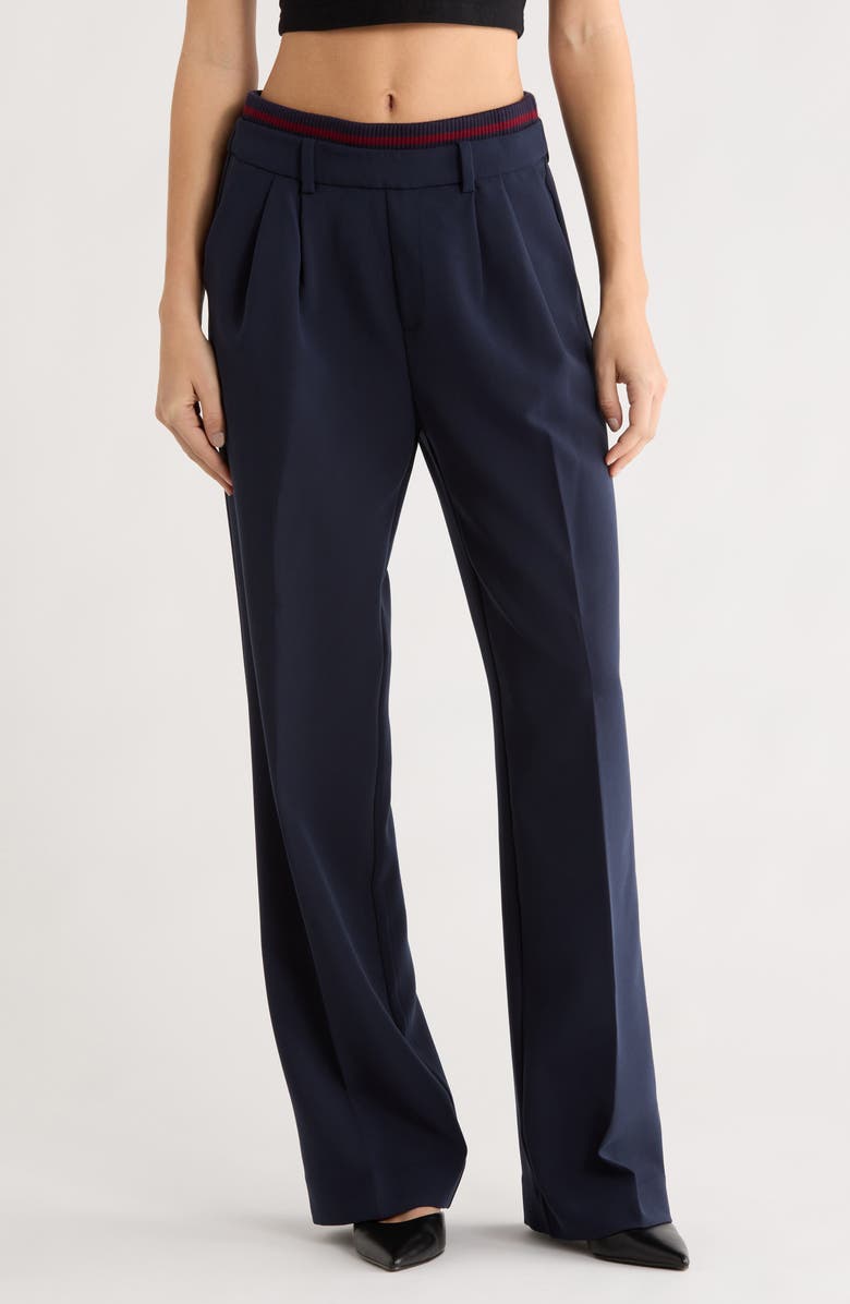 Favorite Daughter The Varsity Wide Leg Pants, Main, color, Navy/ Vino