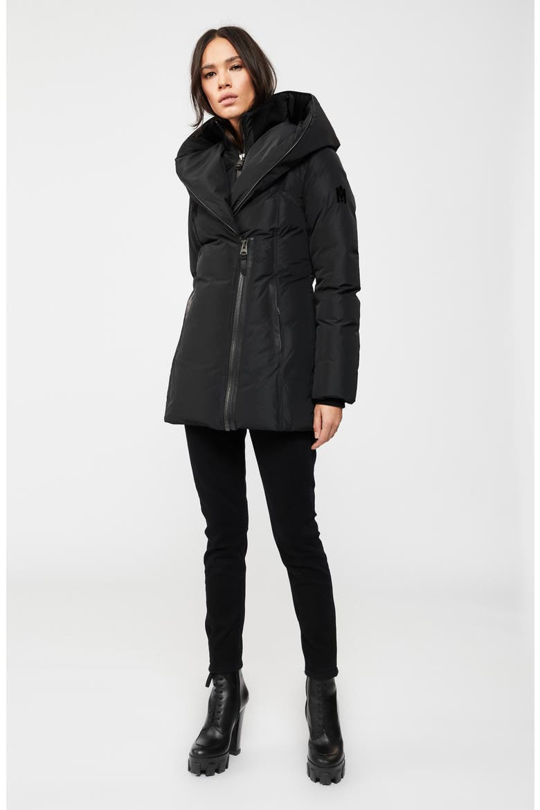 Adali Hooded Water Repellent Down Jacket, Alternate, color, BLACK