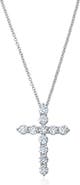 Crislu Round Cubic Zirconia Cross Pendant Necklace