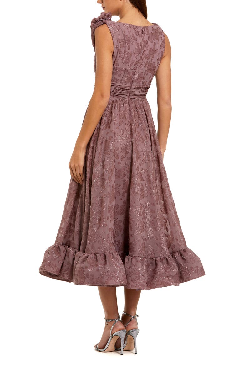 Burnout Chiffon Sleeveless Cowl Neck Midi Dress, Alternate, color, Mauve