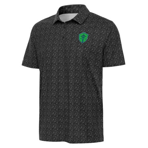 Men's Antigua Black Seattle Sounders FC Figment Polo