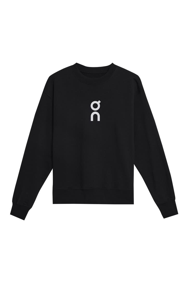 Club Crewneck Cotton Blend Sweatshirt, Alternate, color, BLACK