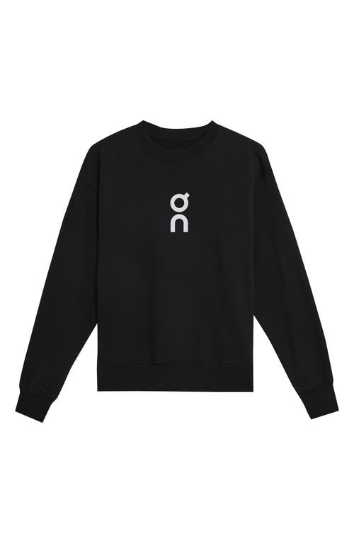 On Club Crewneck Cott Blend Sweatshirt In Black