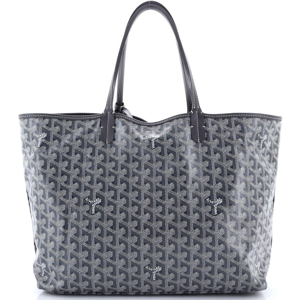 Pre-owned Goyard  Goyard Saint Louis Tote Coated Canvas Pm In Gray