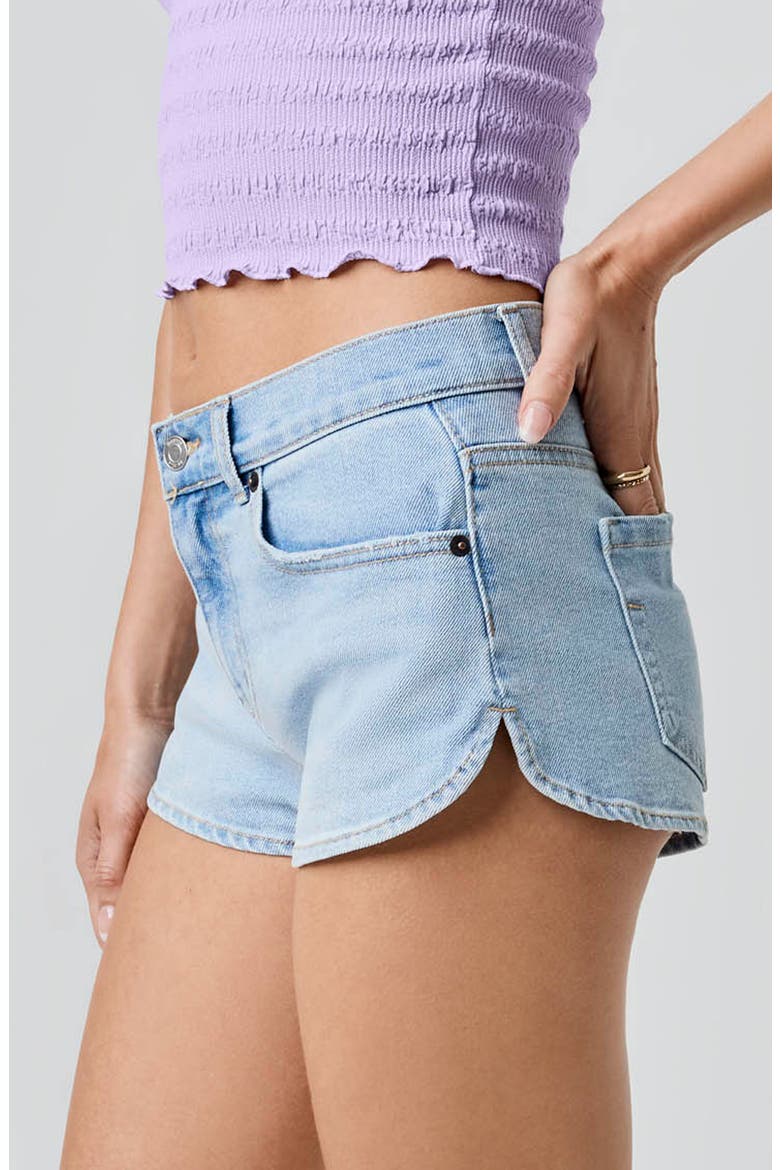Cheeky Low Rise Denim Shorts, Alternate, color, LIGHT WASH