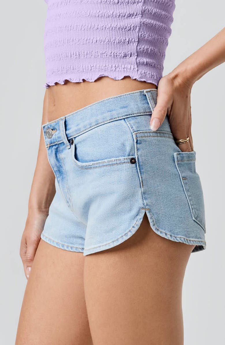 Florence by Mills Cheeky Low Rise Denim Shorts, Alternate, color, Light Wash
