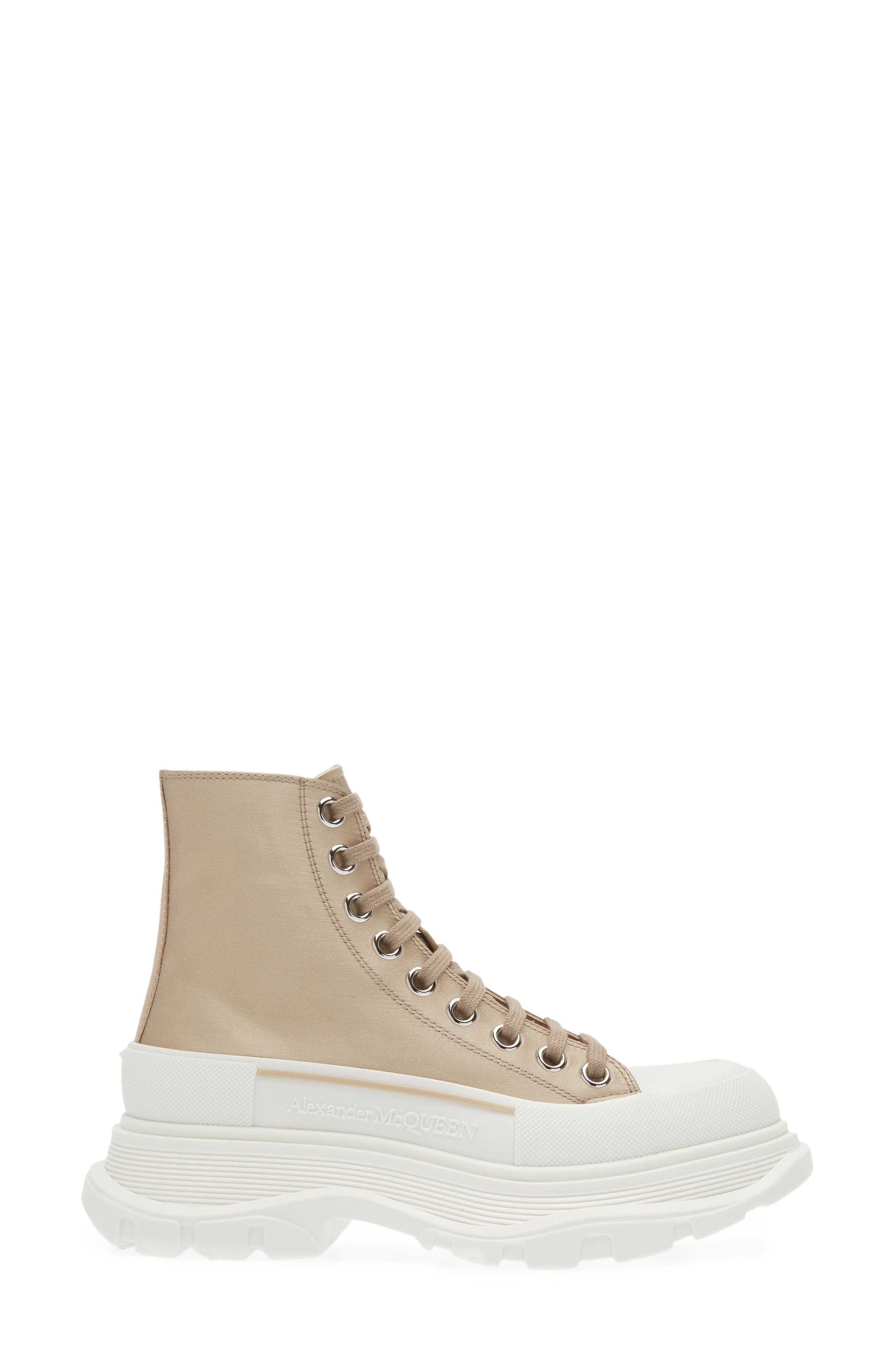 McQueen Tread Slick Satin High Top Sneaker, Alternate, color, 