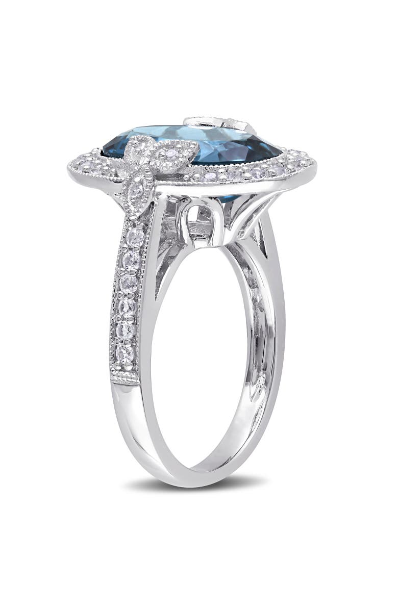 Julianna B. Blue & White Topaz Cocktail Ring Sterling Silver, Alternate, color, Topaz