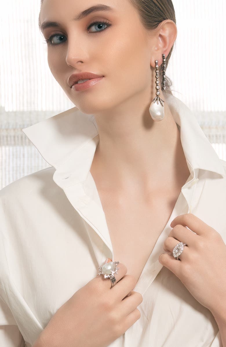 Mindi Mond South Sea Baroque Pearl & Diamond Ring, Alternate, color, 