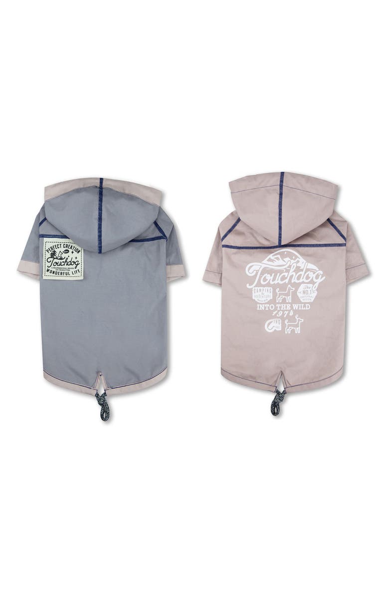 TOUCHDOG 'Cloudburst' Waterproof Reversible Dog Raincoat - Medium, Main, color, 