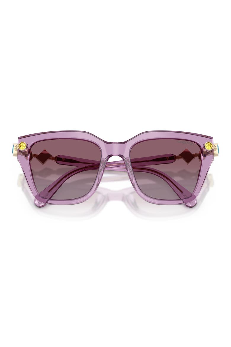 53mm Gradient Irregular Sunglasses, Alternate, color, TRANSPARENT AMETHYST / VIOLET