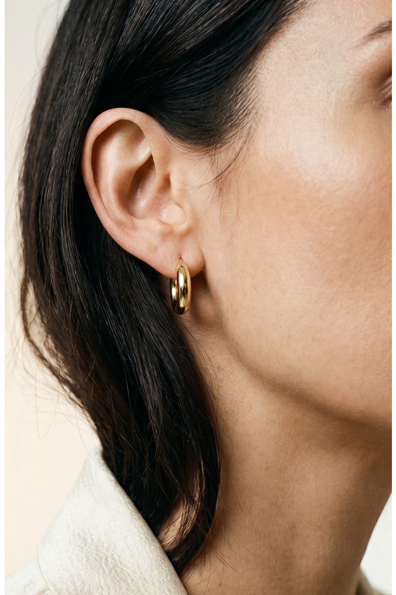 Chunky Tube Hoop Earrings, Alternate, color, GOLD