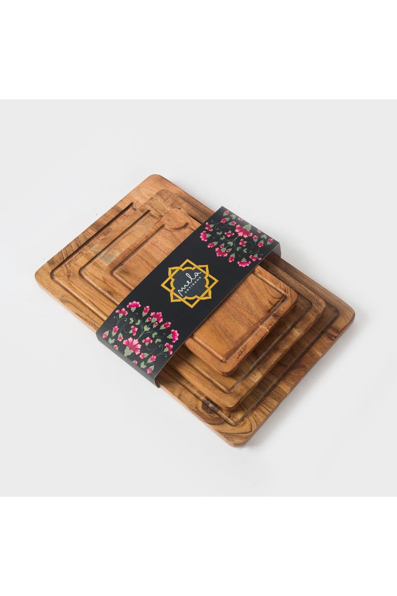 Acacia Wood Cutting Board - Set of 3, Alternate, color, Natural Acacia Wood