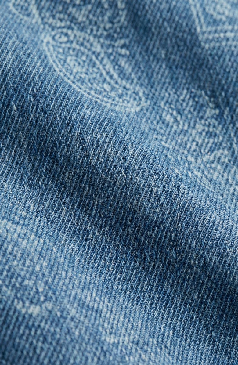 Modenaire Paisley Print Belted Button-Front Jumpsuit, Alternate, color, Mid-Wash Blue Paisley