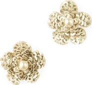 Deepa Gurnani Kioko Sequin Flower Statement Earrings