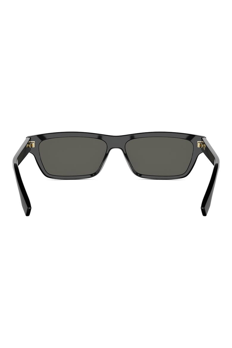 FF Squared 55mm Cat Eye Sunglasses, Alternate, color, SHINY BLACK / SMOKE