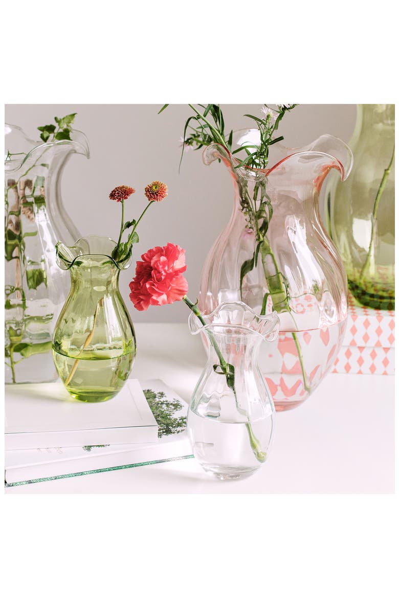 Hibiscus Fluted Glass Vase, Alternate, color, PINK
