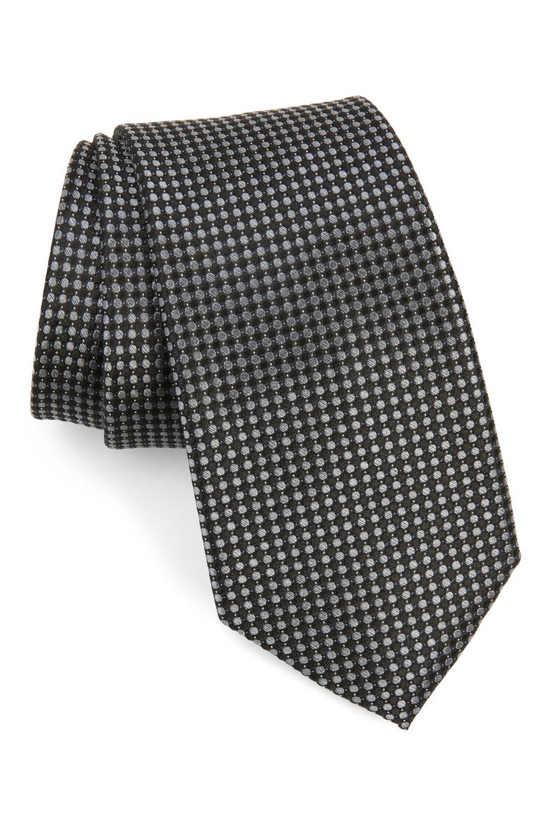 Collier Neat Silk Tie, Main, color, BLACK