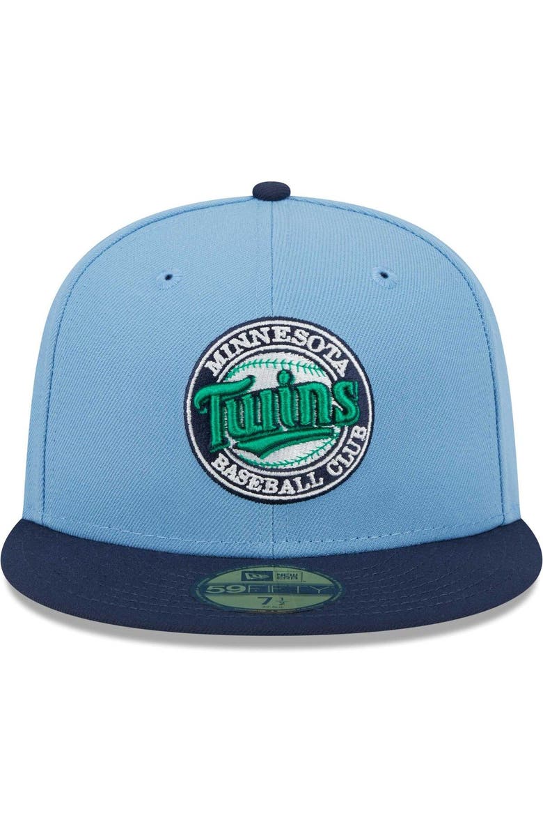 New Era Men's New Era Light Blue/Navy Minnesota Twins Green Undervisor 59FIFTY Fitted Hat, Alternate, color, 