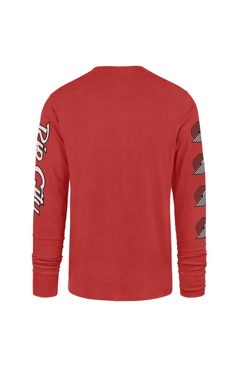 '47 Men's '47 Red Portland Trail Blazers 2023/24 City Edition Triplet Franklin Long Sleeve T-Shirt, Alternate, color, 