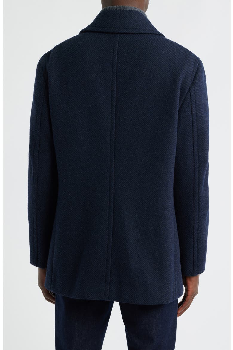 Everett Wool Blend Twill Peacoat, Alternate, color, NAVY TWILL