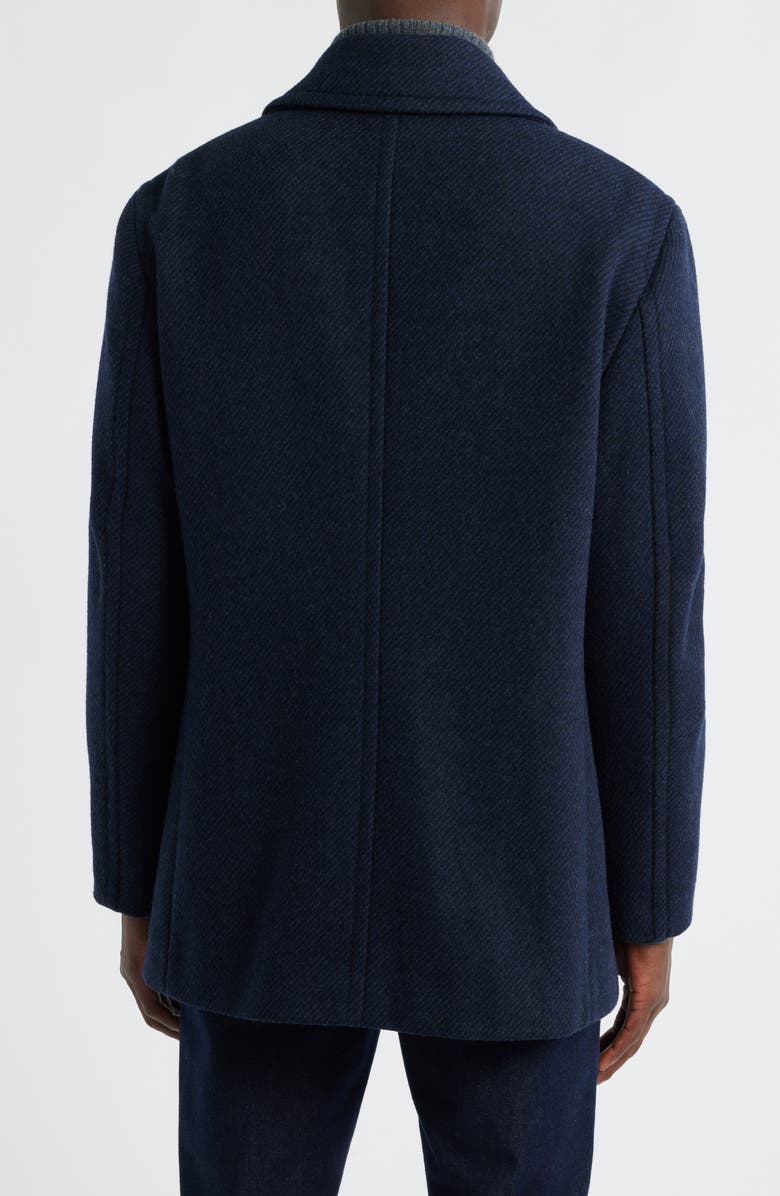 Hart Schaffner Marx Everett Wool Blend Twill Peacoat, Alternate, color, Navy Twill