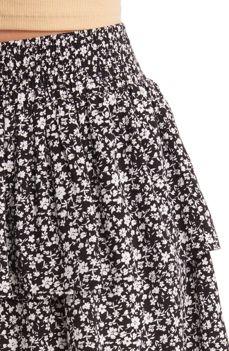 BP. Floral Smocked Waist Tiered Miniskirt, Alternate, color, 