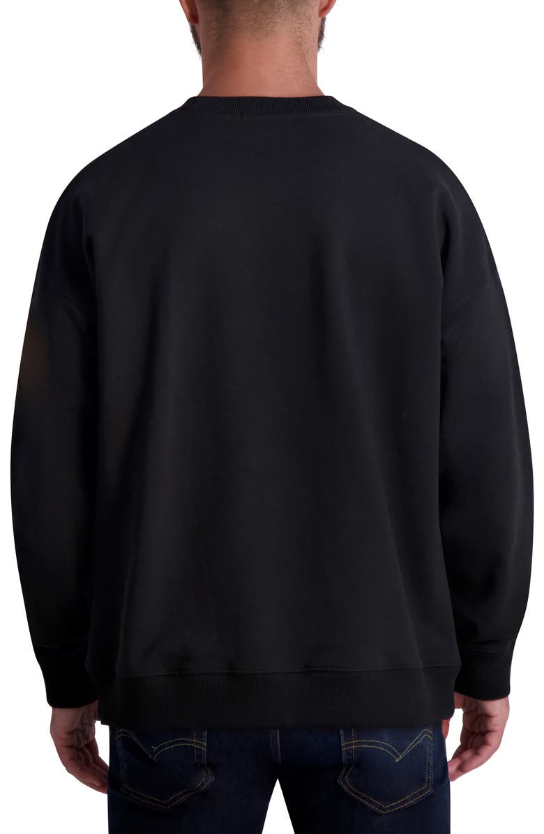 KARL LAGERFELD PARIS Box Logo Organic Cotton Blend Crewneck Graphic Sweatshirt, Alternate, color,