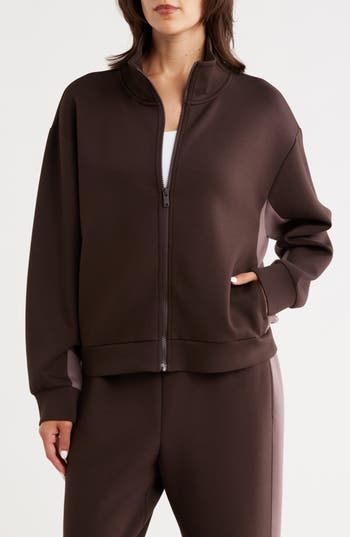Z By Zella Whisper Stripe Scuba Knit Track Jacket