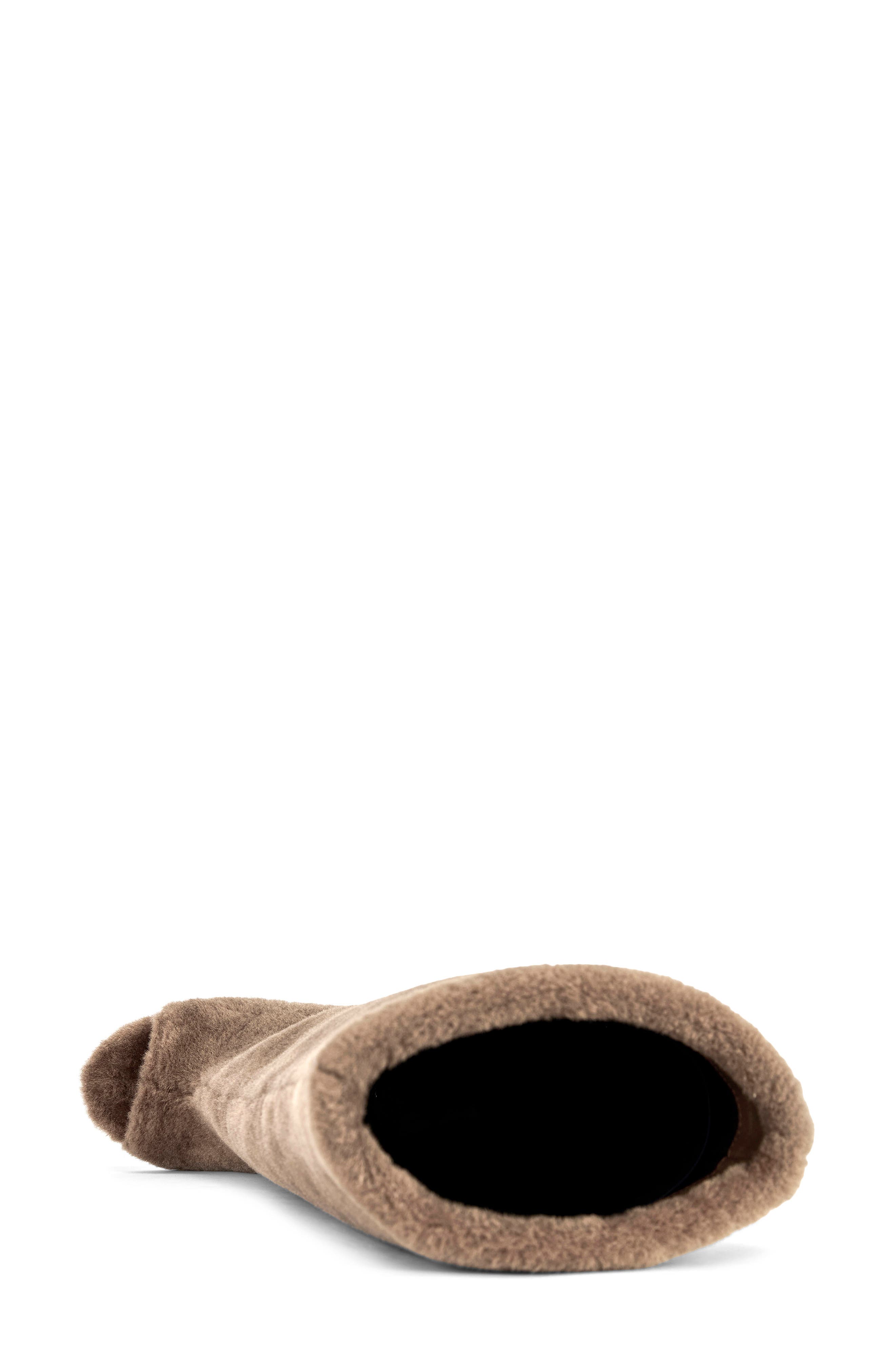 Vincent Faux Fur Peep Toe Wedge Boot, Alternate, color, BROWN