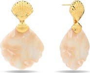 EYE CANDY LOS ANGELES Adeline Shell Motif Drop Earrings