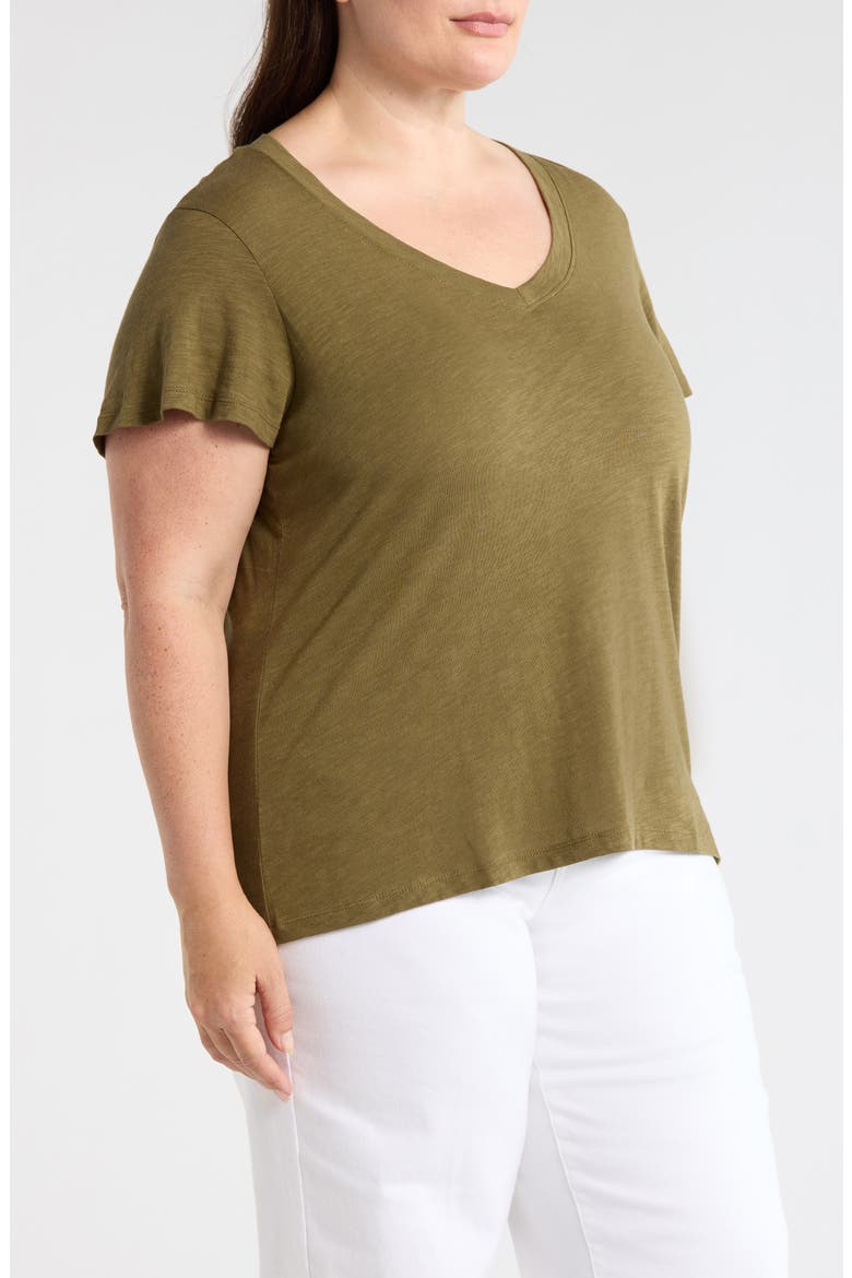 V-Neck T-Shirt, Alternate, color, BURNT OLIVE GREEN