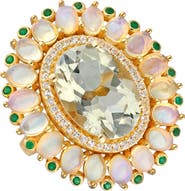 YS GEMS Prasiolite Quartz Ring