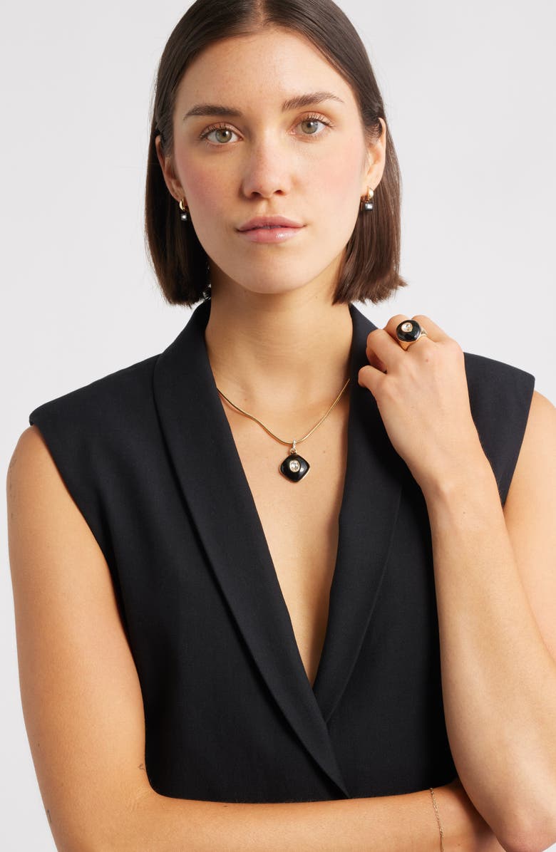 Nordstrom Crystal Drop Earrings, Alternate, color, Black- Gold