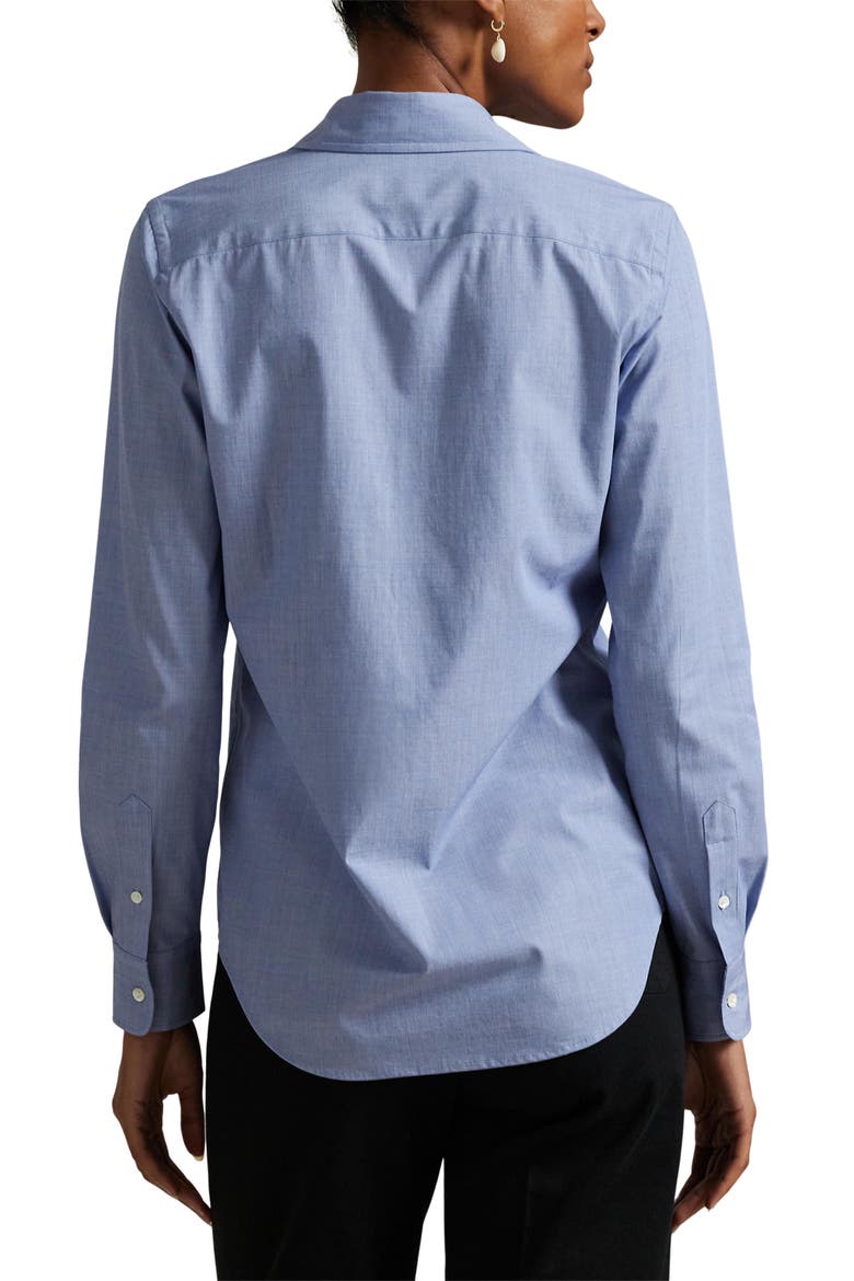 End-On-End Slim Fit Stretch Cotton Button-Down Shirt, Alternate, color, DARK ROYAL
