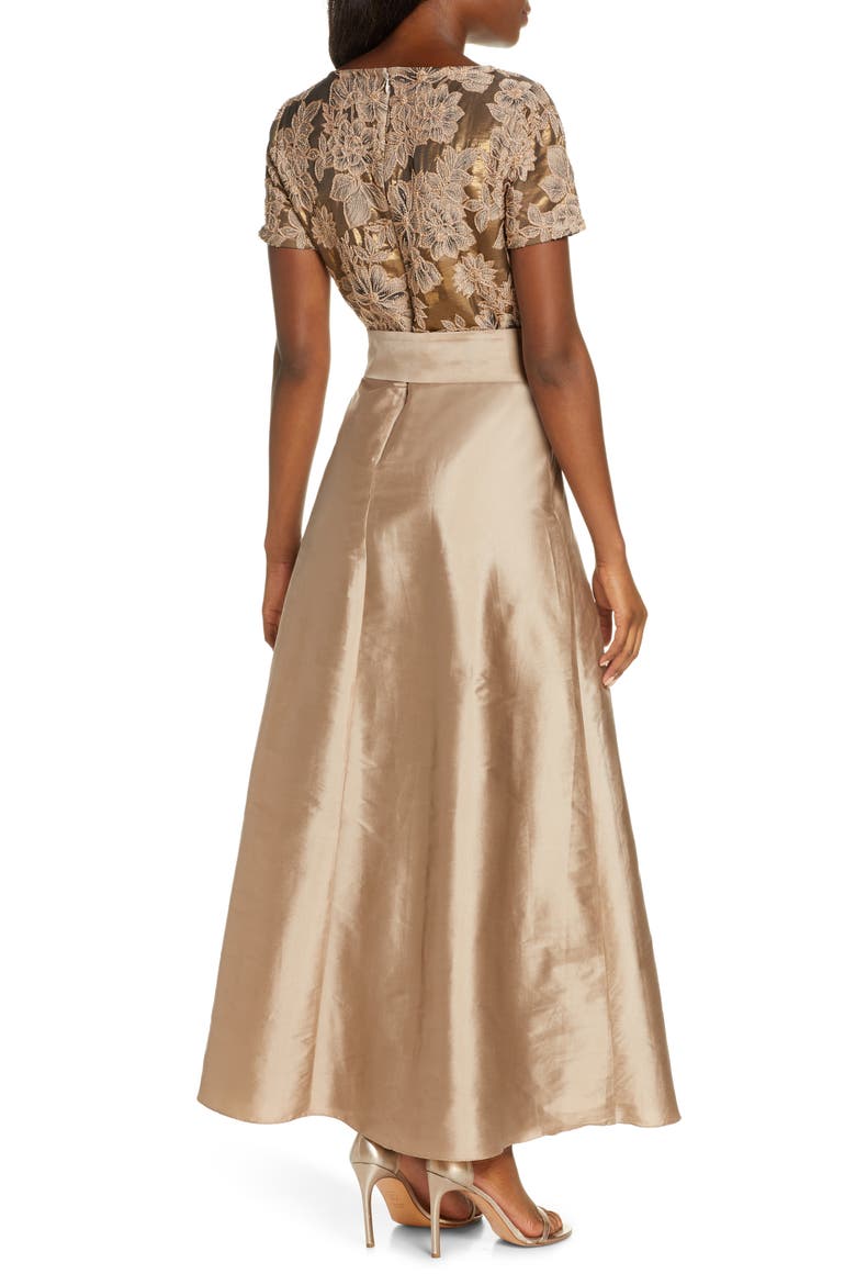 Beaded Taffeta Gown, Alternate, color, GOLD