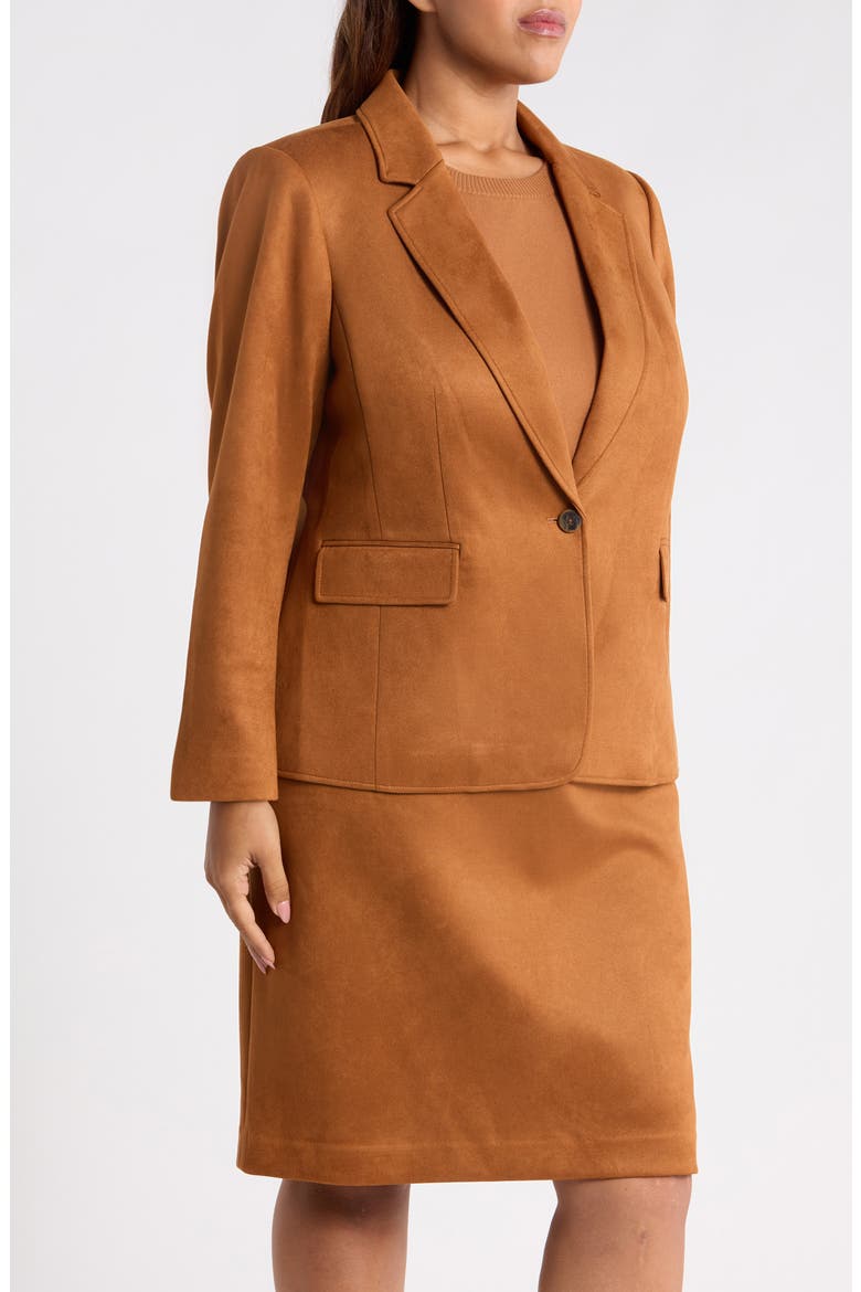 Faux Suede Blazer, Alternate, color, LUGGAGE